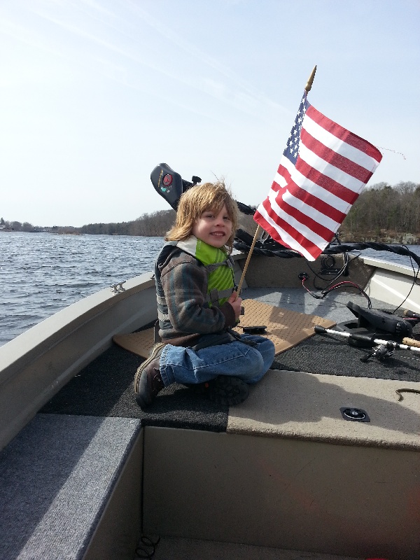 My little man in the boat