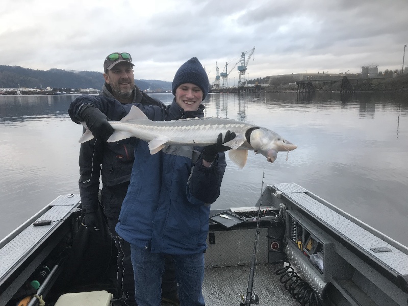 My First White Sturgeon near Vancouver